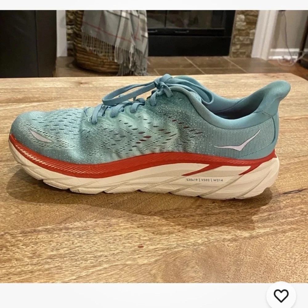 Hoka Women's Aqua and Coral Running Sneakers